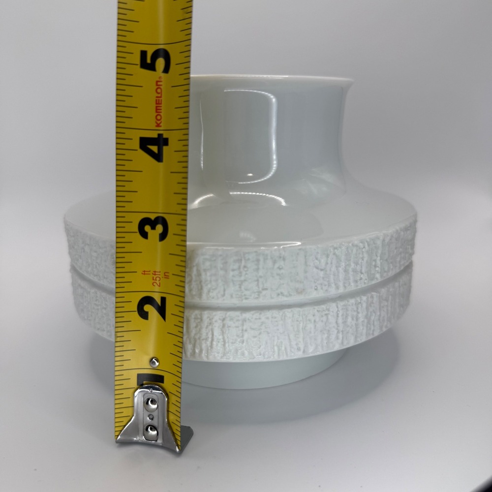Mid Century Modern White Textured Ceramic‎ Vase Decor Thomas Germany MCM Space - Picture 9 of 9